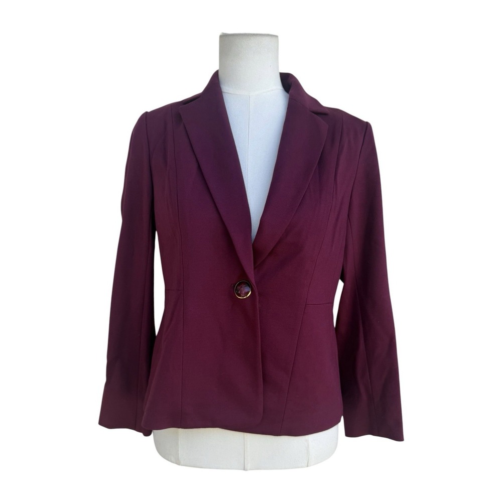 Kasper Petite Blazer Jacket 2P Shiraz‎ Maroon One Button Office 11445340-F97